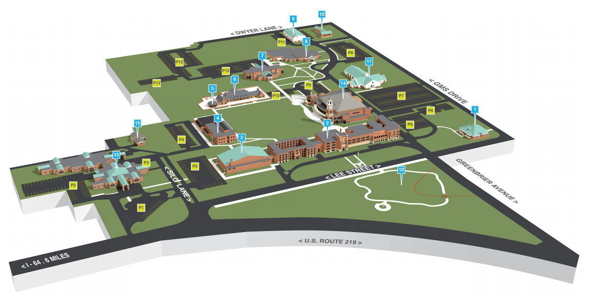 West Virginia University Campus Map Map